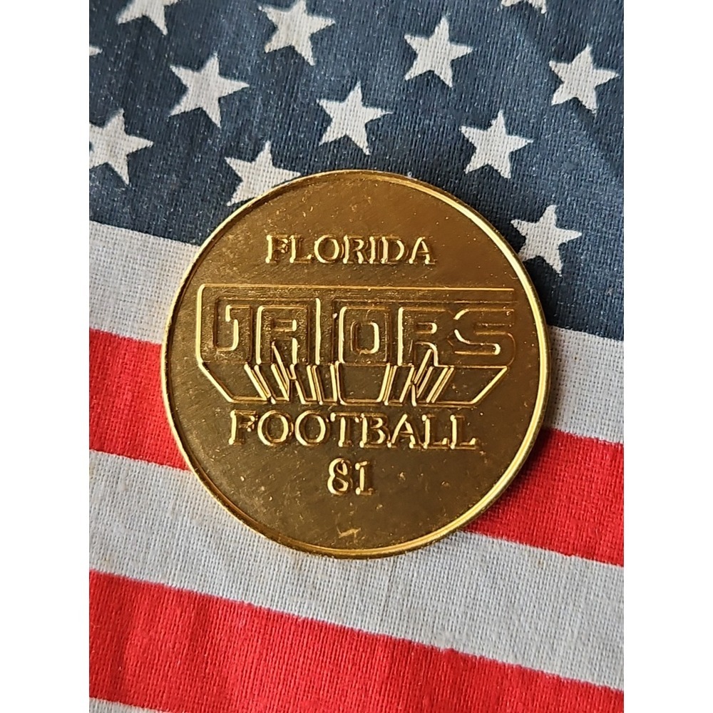 1981 FLORIDA GATORS Football Schedule TOKEN COIN‎ College Coach CHARLEY PELL